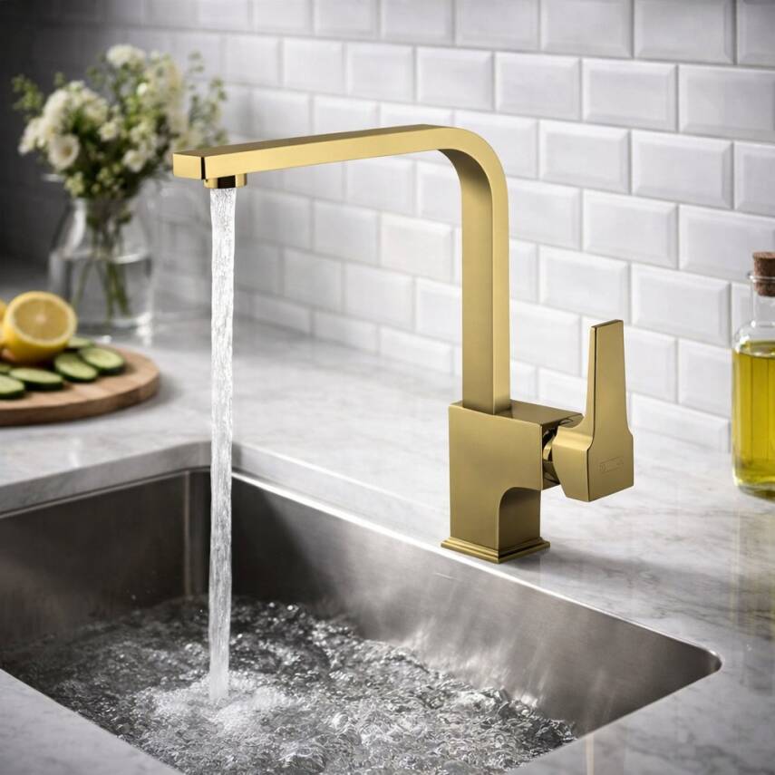 Newarc Aqua L Borulu Altın Eviye Bataryası 941888L - 2