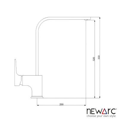 Newarc Aqua L Borulu Altın Eviye Bataryası 941888L - 4