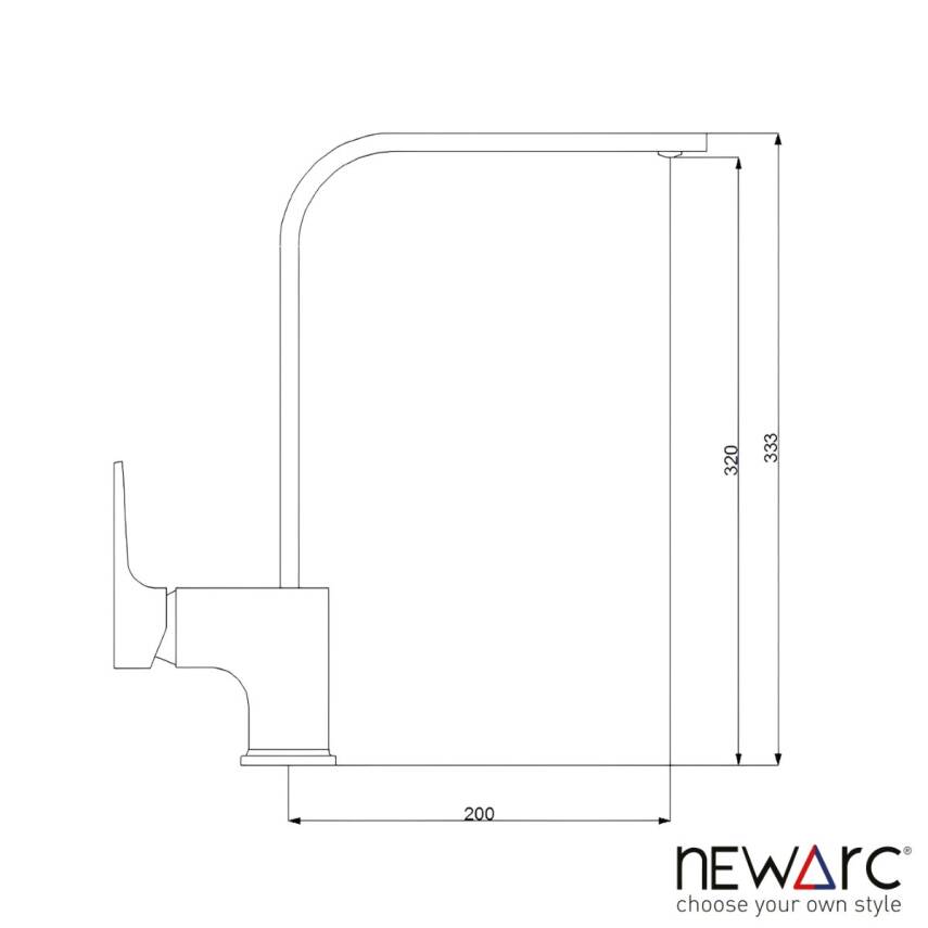 Newarc Aqua L Borulu Altın Eviye Bataryası 941888L - 4