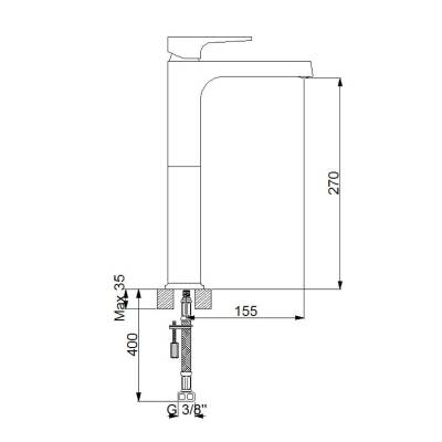 Newarc Aqua Siyah Çanak Lavabo Bataryası 941001B - 4