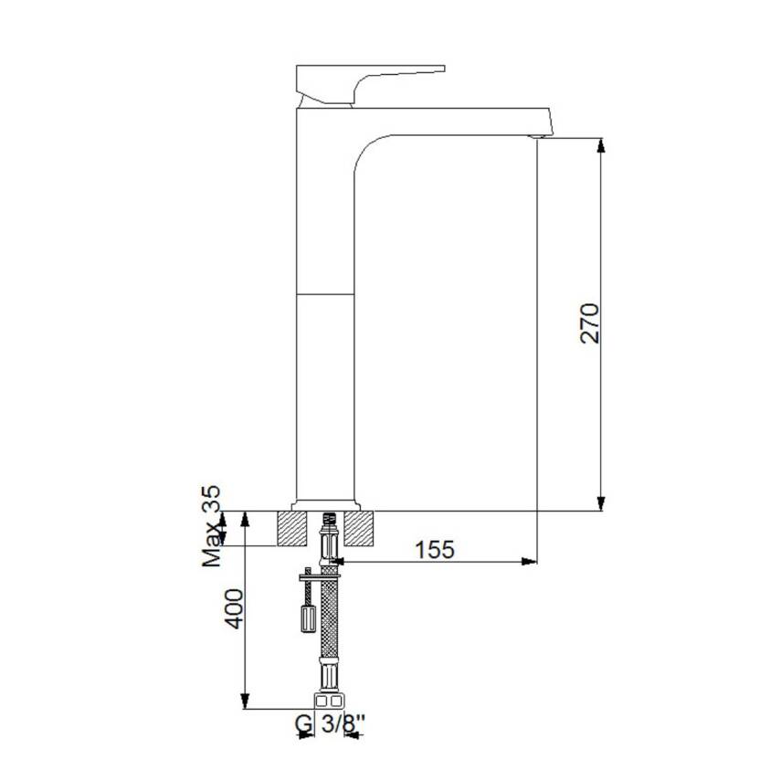 Newarc Aqua Siyah Çanak Lavabo Bataryası 941001B - 4