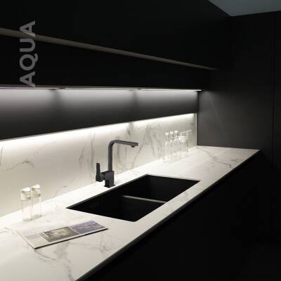 Newarc Aqua Siyah L Borulu Eviye Bataryası 941881LB - 2