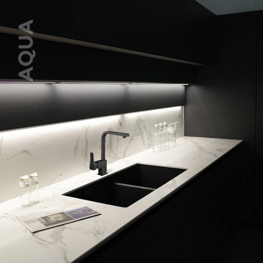 Newarc Aqua Siyah L Borulu Eviye Bataryası 941881LB - 2