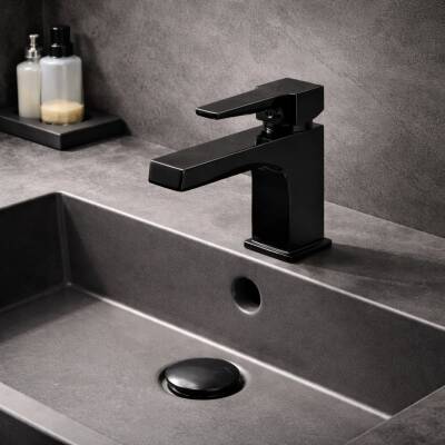 Newarc Aqua Siyah Lavabo Bataryası  941521B - 2