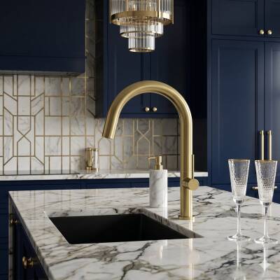 Newarc Bold Mat Gold Mutfak Eviye Bataryası 910738