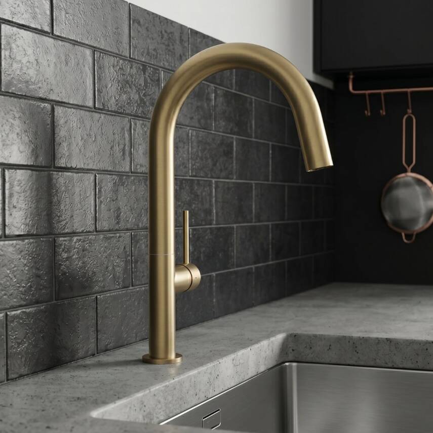 Newarc Bold Mat Gold Mutfak Eviye Bataryası 910738 - 3