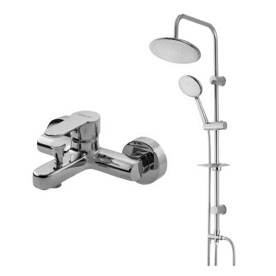 Newarc Domino Krom Banyo Bataryası ve Duş Ünitesi 2'li Set 971511-440615