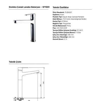 Newarc Domino Krom Çanak Tipi Lavabo Bataryası 971001 - 2