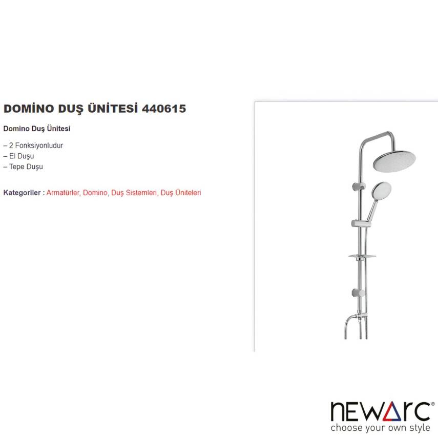 Newarc Domino Krom Duş Ünitesi 440615 - 2