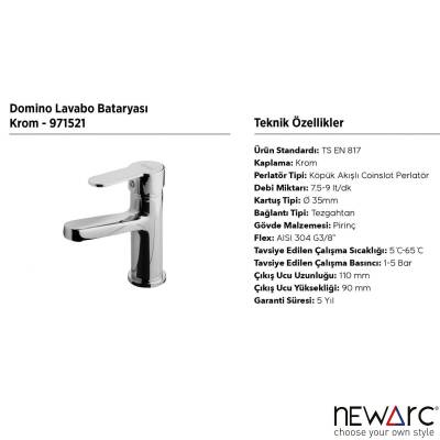 Newarc Domino Krom Lavabo Bataryası 971521 - 3