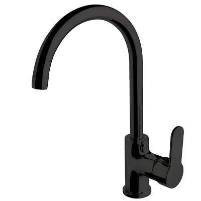 Newarc Domino Siyah Çanak Lavabo-Banyo-Eviye Bataryası 3'lü Set 971001B-971511B-971531B - 2