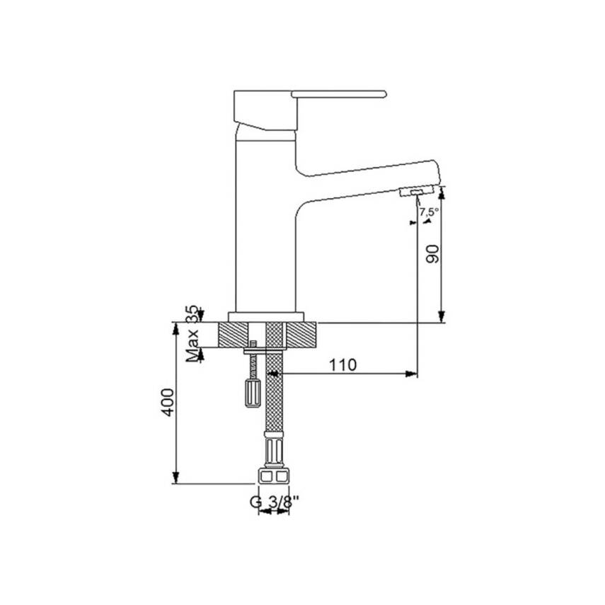 Newarc Domino Siyah Lavabo Bataryası 971521B - 3