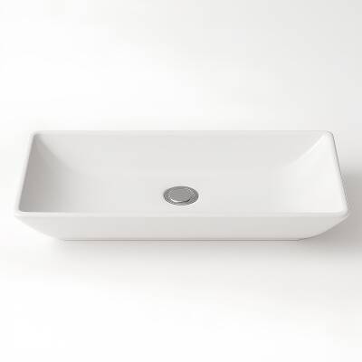 Newarc Domino Tezgâh Üstü Batarya Deliksiz Beyaz Lavabo 68x38 Cm 5019 (DOM.L070) - 3