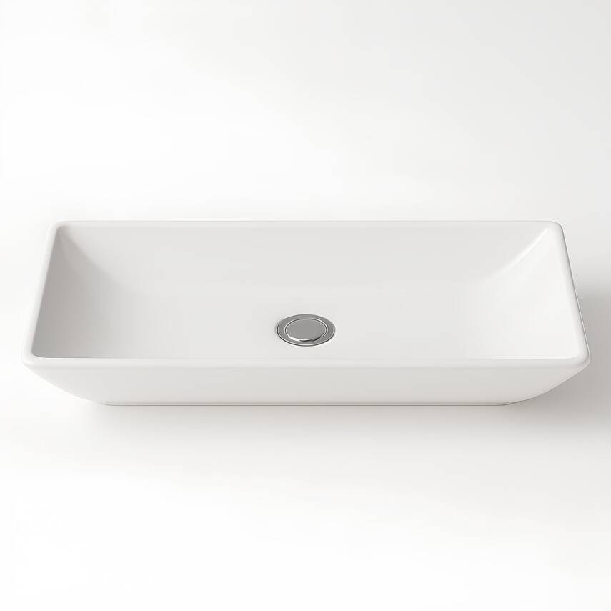 Newarc Domino Tezgâh Üstü Batarya Deliksiz Beyaz Lavabo 68x38 Cm 5019 (DOM.L070) - 3