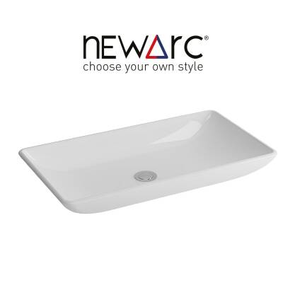 Newarc Domino Tezgâh Üstü Batarya Deliksiz Beyaz Lavabo 68x38 Cm 5019 (DOM.L070) - 4