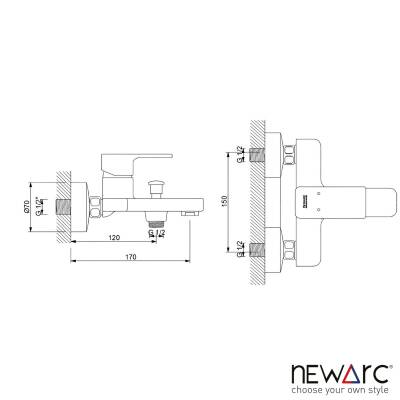 Newarc Drop Krom Banyo Bataryası 241511 - 3