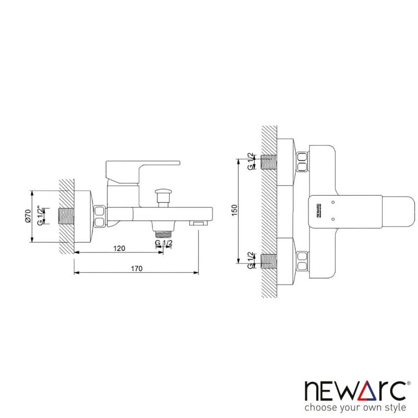 Newarc Drop Krom Banyo Bataryası 241511 - 3