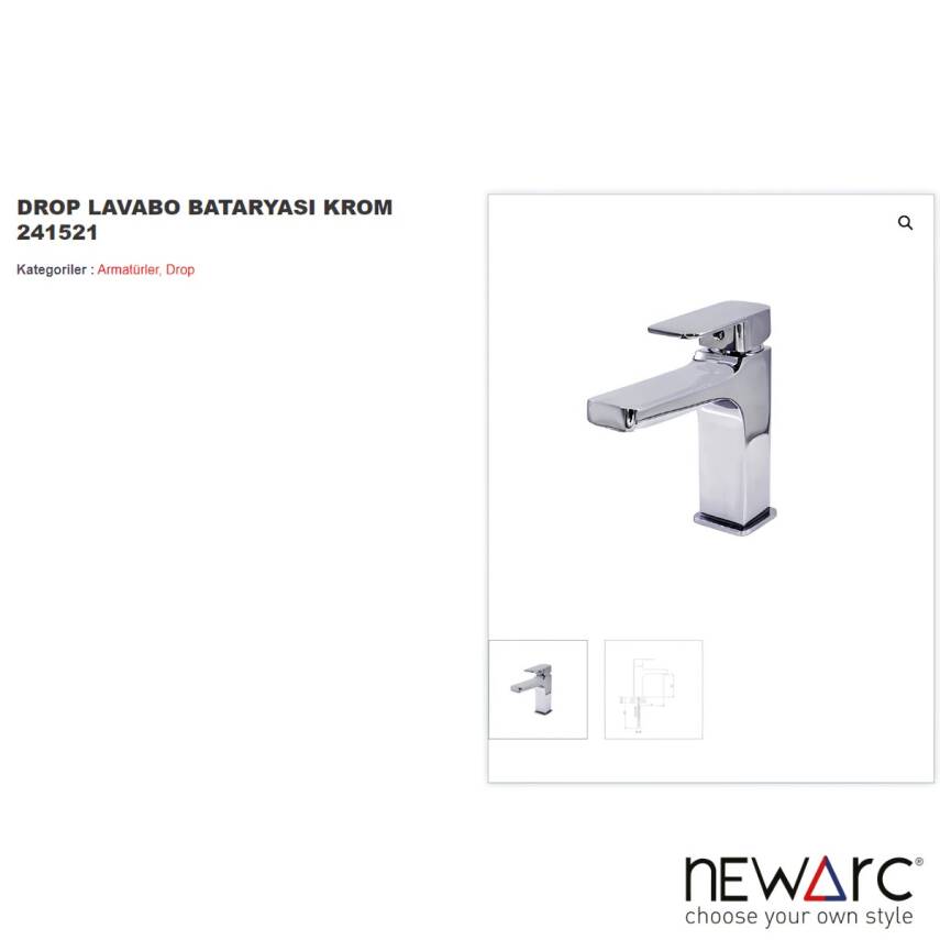 Newarc Drop Krom Lavabo Bataryası 241521 - 2