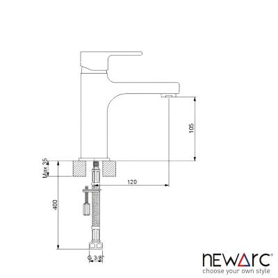Newarc Drop Krom Lavabo Bataryası 241521 - 3