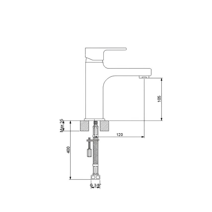 Newarc Drop Siyah Lavabo Bataryası 241521B - 2