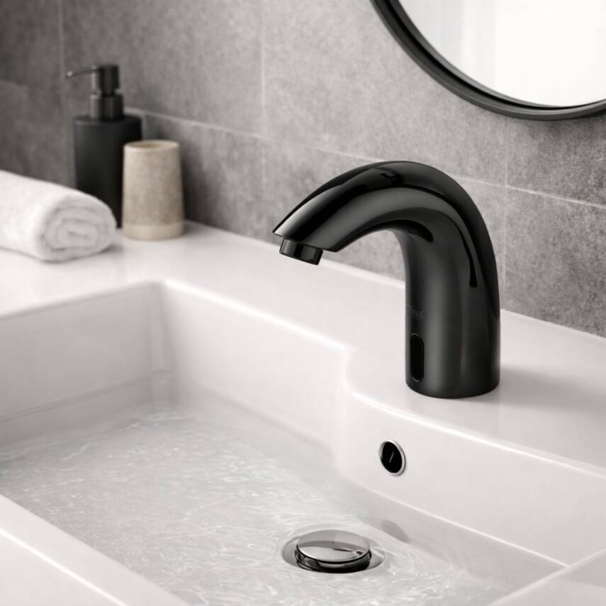 Newarc Elite Fotoselli Siyah Lavabo Bataryası 510523B - 2