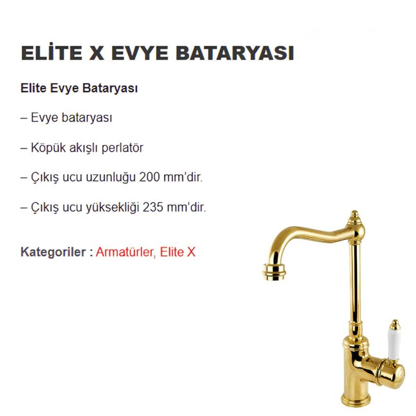 Newarc Elite X Altın Mutfak Eviye Bataryası 130538 - 4