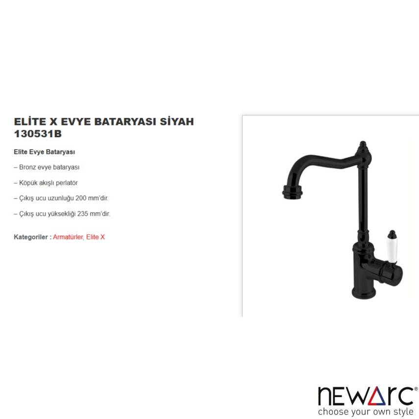 Newarc Elite X Siyah Eviye Bataryası 130531B - 3