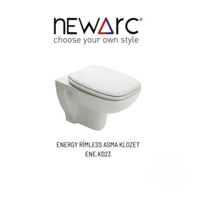 Newarc Energy Kanalsız Beyaz Asma Klozet ENE.K023, Newarc Energy Yavaş Kapak