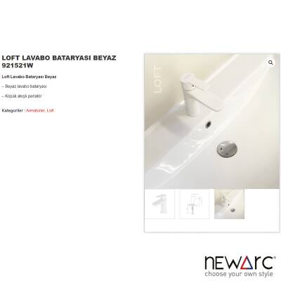 Newarc Loft Beyaz Lavabo Bataryası 921521W - 2