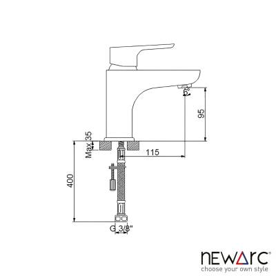 Newarc Loft Beyaz Lavabo Bataryası 921521W - 4