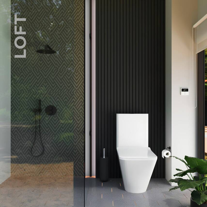 Newarc Loft Kanallı Beyaz Duvara Sıfır Klozet Takımı LOF.K022, Newarc Loft Duroplast Yavaş Kapak - 1
