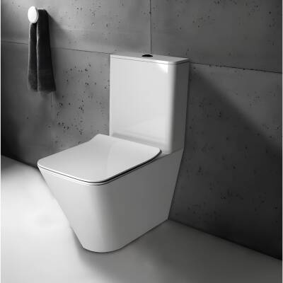 Newarc Loft Kanallı Beyaz Duvara Sıfır Klozet Takımı LOF.K022, Newarc Loft Duroplast Yavaş Kapak - 2
