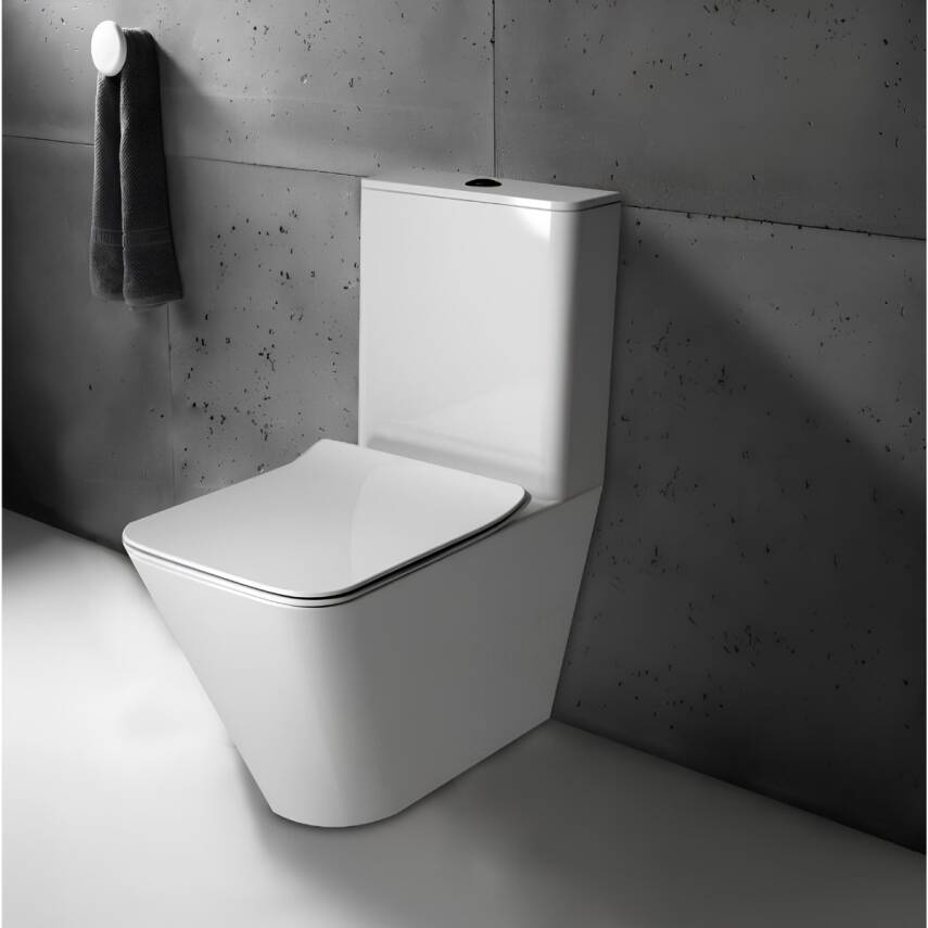 Newarc Loft Kanallı Beyaz Duvara Sıfır Klozet Takımı LOF.K022, Newarc Loft Duroplast Yavaş Kapak - 2
