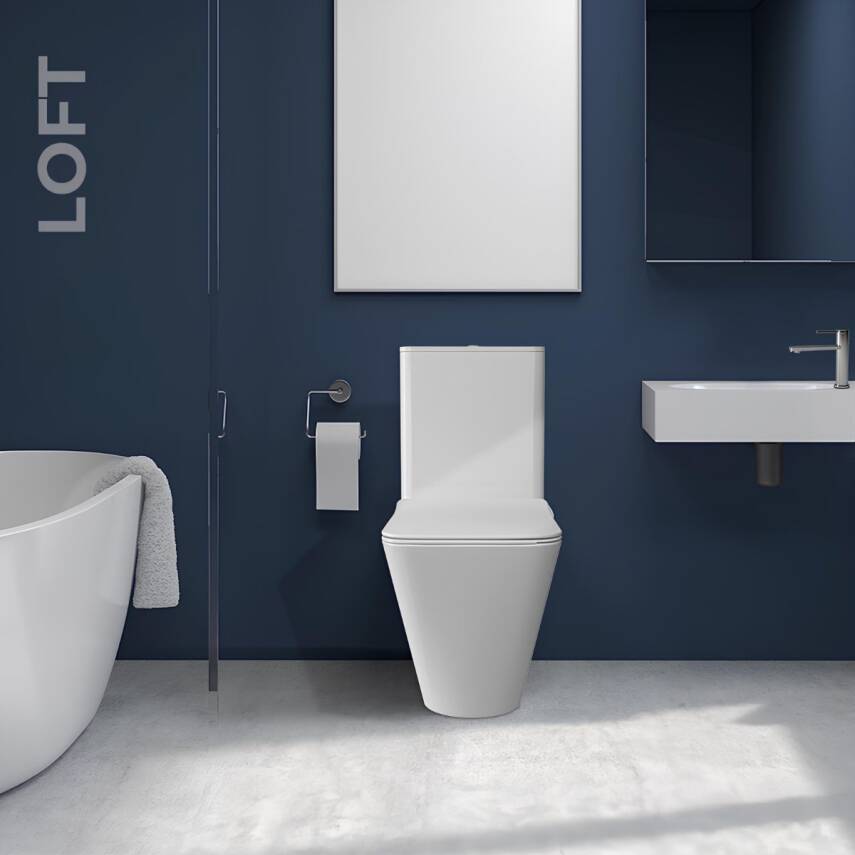 Newarc Loft Kanallı Beyaz Duvara Sıfır Klozet Takımı LOF.K022, Newarc Loft Duroplast Yavaş Kapak - 3