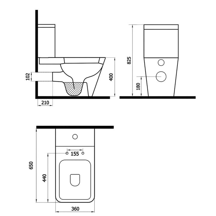 Newarc Loft Kanallı Beyaz Duvara Sıfır Klozet Takımı LOF.K022, Newarc Loft Duroplast Yavaş Kapak - 5