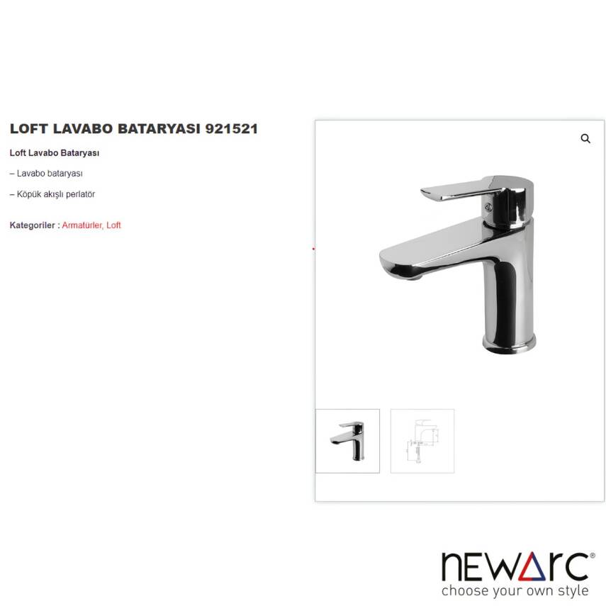 Newarc Loft Krom Lavabo Bataryası 921521 - 2