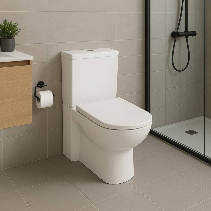 Newarc Modern Kanallı Beyaz Duvara Sıfır Klozet Takımı MOD.K022, Nkp Yavaş Kapak - 1