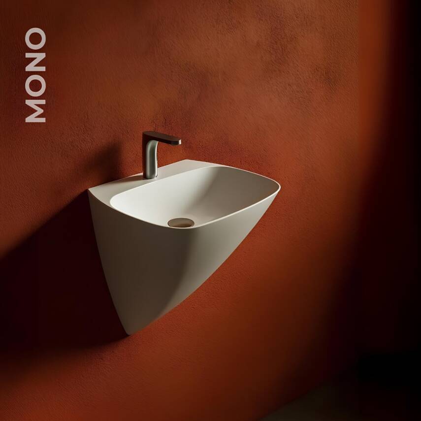 Newarc Mono Monoblok Beyaz Delikli Lavabo 50x46 Cm 3818 (MOD.L050) - 1