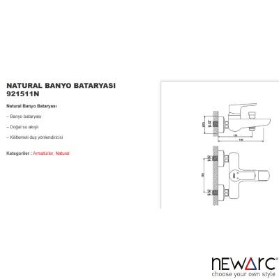 Newarc Natural Krom Banyo Bataryası 921511N - 2