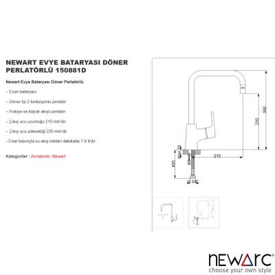 Newarc Newart Krom Eviye Bataryası Döner Perlatörlü 150881D - 4