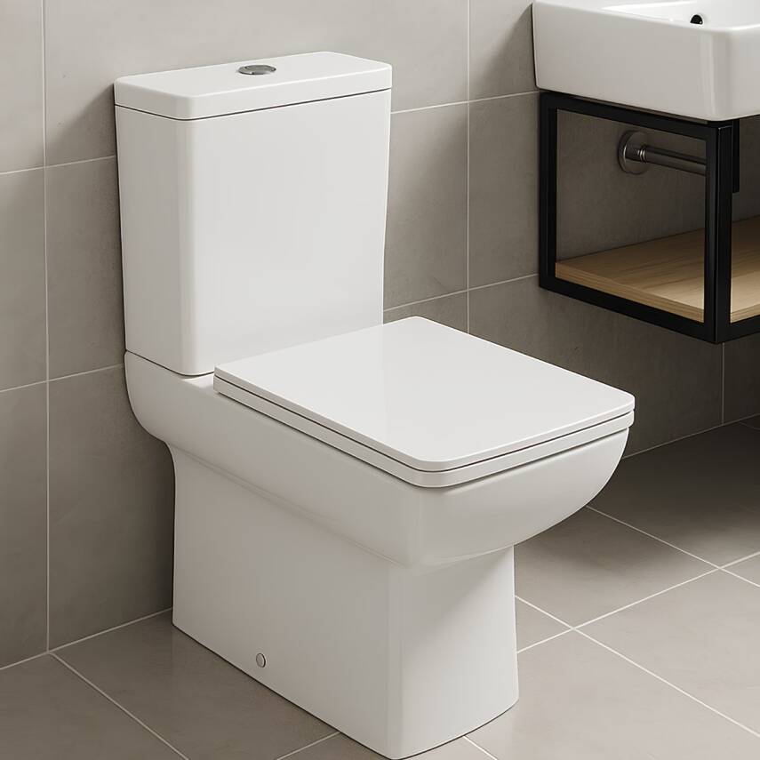 Newarc Power Kanallı Beyaz Duvara Sıfır Klozet Takımı POW.K022, Newarc Power Duroplast Yavaş Kapak - 1