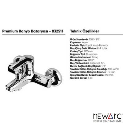 Newarc Premium Krom Banyo Bataryası 832511 - 3