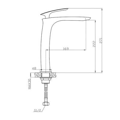 Newarc Slim Çanak Tipi Krom Lavabo Bataryası 121001 - 2