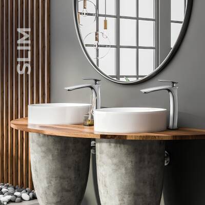 Newarc Slim Çanak Tipi Krom Lavabo Bataryası 121001 - 3