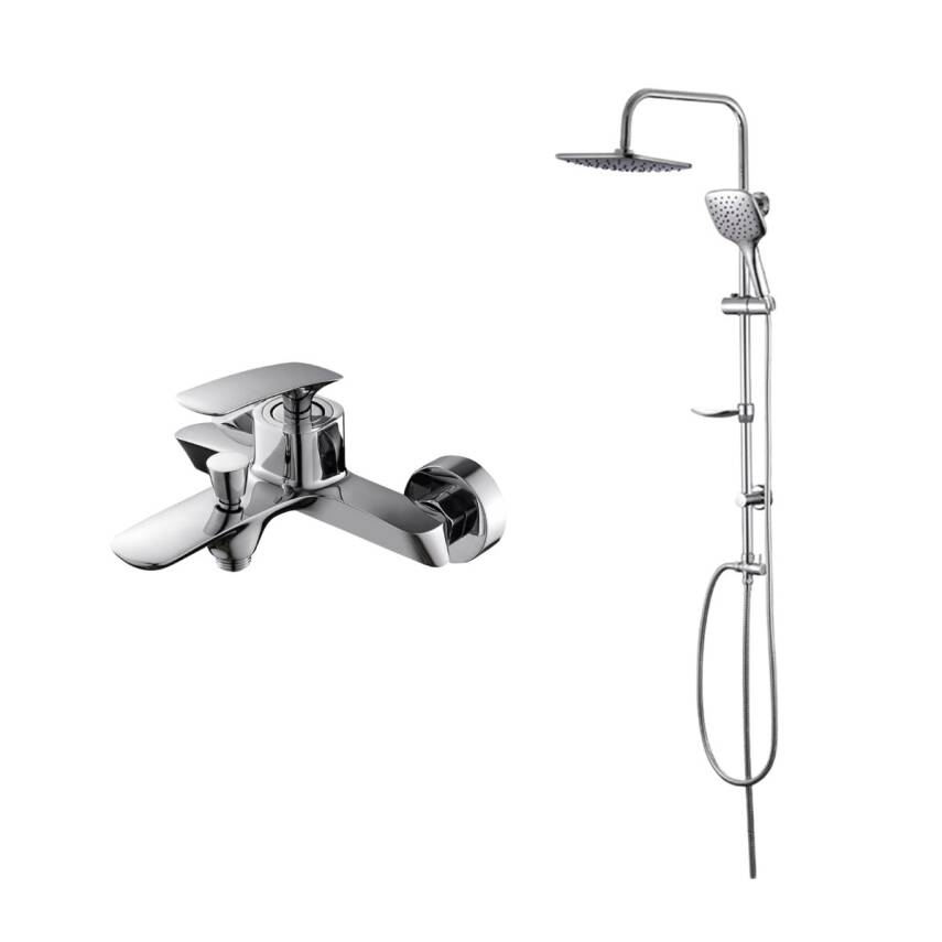 Newarc Slim Krom Banyo Bataryası ve Duş Ünitesi 2'li Set 121511-121530 - 1
