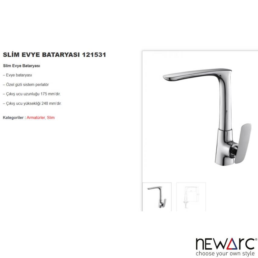 Newarc Slim Krom Eviye Bataryası 121531 - 3