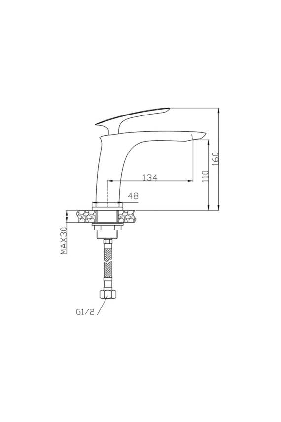 Newarc Slim Krom Lavabo-Banyo-Eviye Bataryası 3'lü Set 121521-121511-121531 - 6