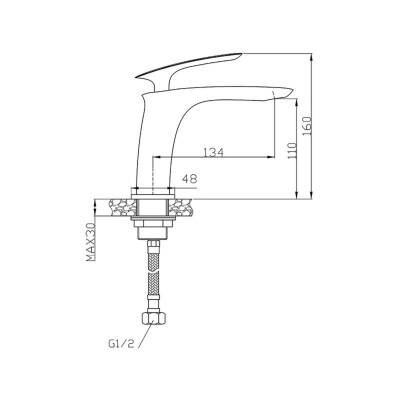 Newarc Slim Krom Lavabo Bataryası Krom 121521 - 4