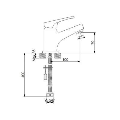 Newarc Smart Krom Tek Su Çıkışlı Yüksek Lavabo Bataryası 142521 - 3