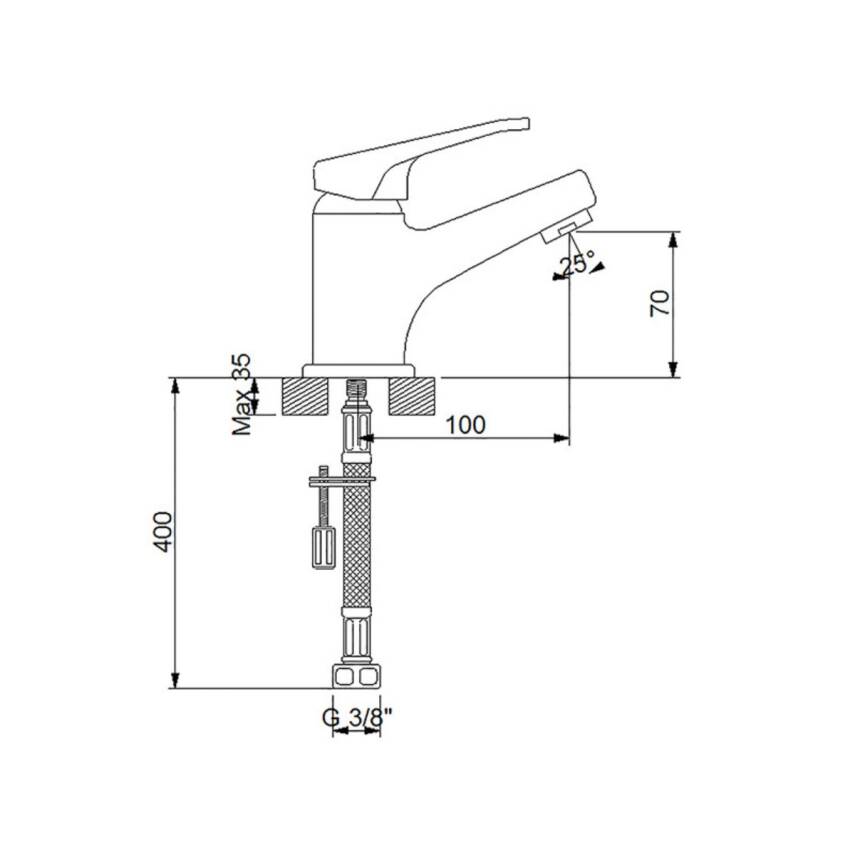 Newarc Smart Krom Tek Su Çıkışlı Yüksek Lavabo Bataryası 142521 - 3